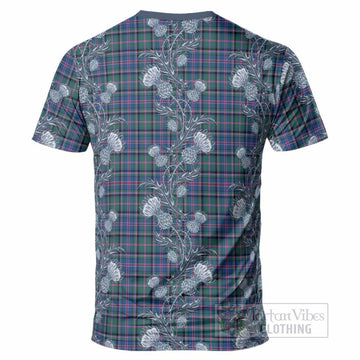 Cooper Tartan T-Shirt Seamless Scottish Thistle Flowers