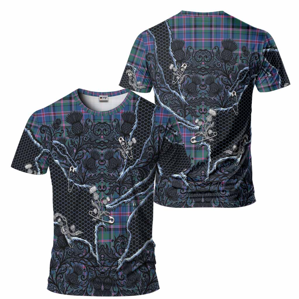 Cooper Tartan Thistle Dark Gothic T-Shirt - Tartan Vibes Clothing