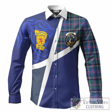 Cooper The Scottish Football Crest Long Sleeve Button Shirts Lion-Tartan Army