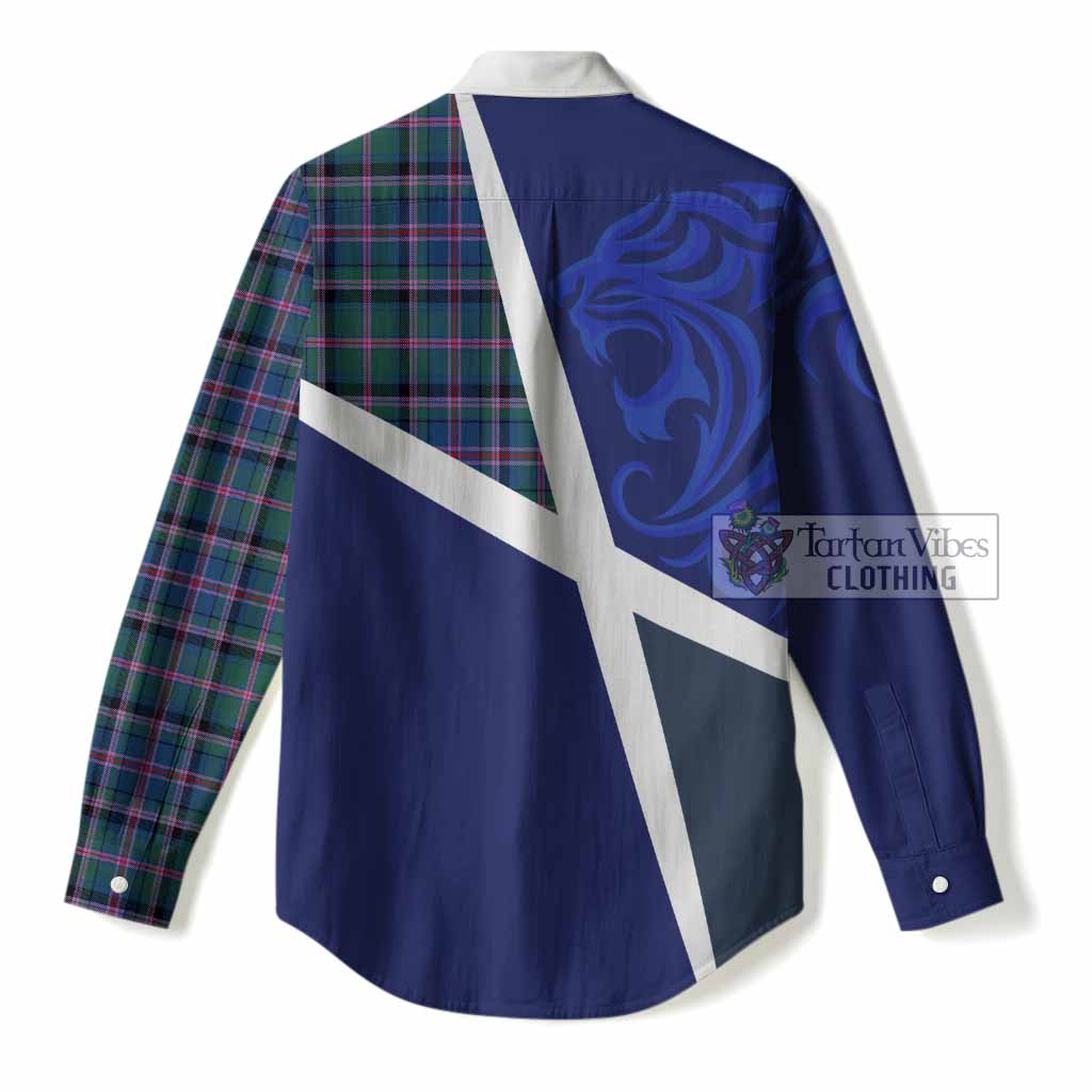 Cooper The Scottish Football Crest Women Casual Shirt Lion-Tartan Army