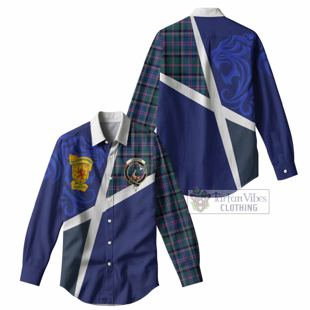 Cooper The Scottish Football Crest Women Casual Shirt Lion-Tartan Army