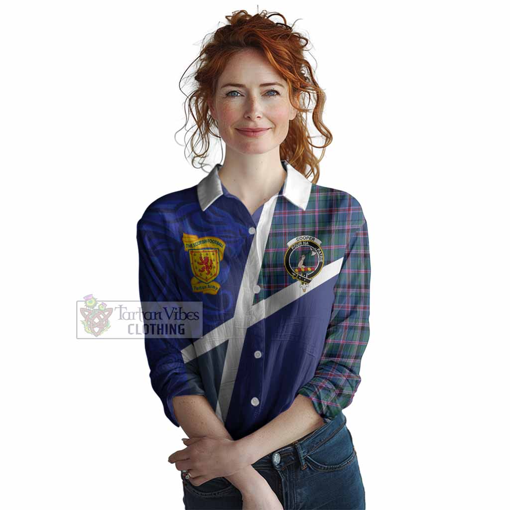 Cooper The Scottish Football Crest Women Casual Shirt Lion-Tartan Army