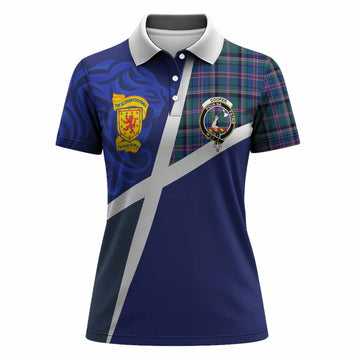 Cooper The Scottish Football Crest Women Polo Shirt Lion-Tartan Army