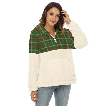 Copeland Tartan Half Style Women's Borg Fleece Hoodie with Half Zip Female - Tartan Vibes Clothing