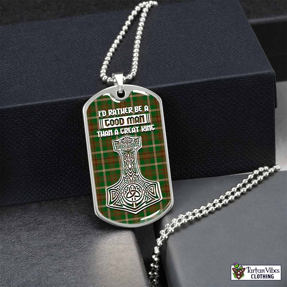 Copeland Tartan Dog Tag Necklace Viking Mjolnir Style Silver No - Tartan Vibes Clothing