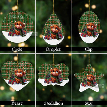 Copeland Tartan Christmas Aluminium Ornament with Adorable Highland Coo Aluminium - Tartan Vibes Clothing