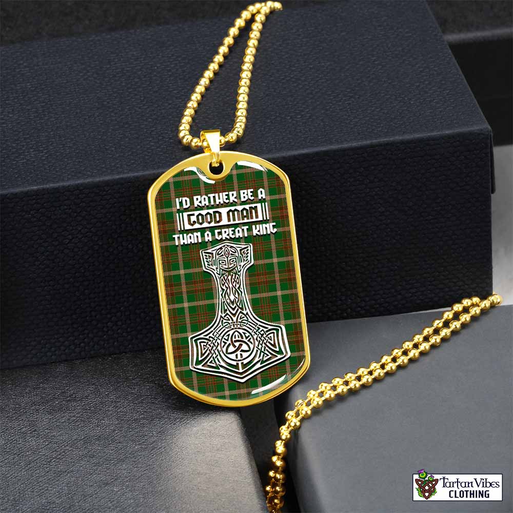 Copeland Tartan Dog Tag Necklace Viking Mjolnir Style Gold No - Tartan Vibes Clothing