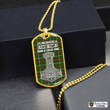 Copeland Tartan Dog Tag Necklace Viking Mjolnir Style Gold No - Tartan Vibes Clothing