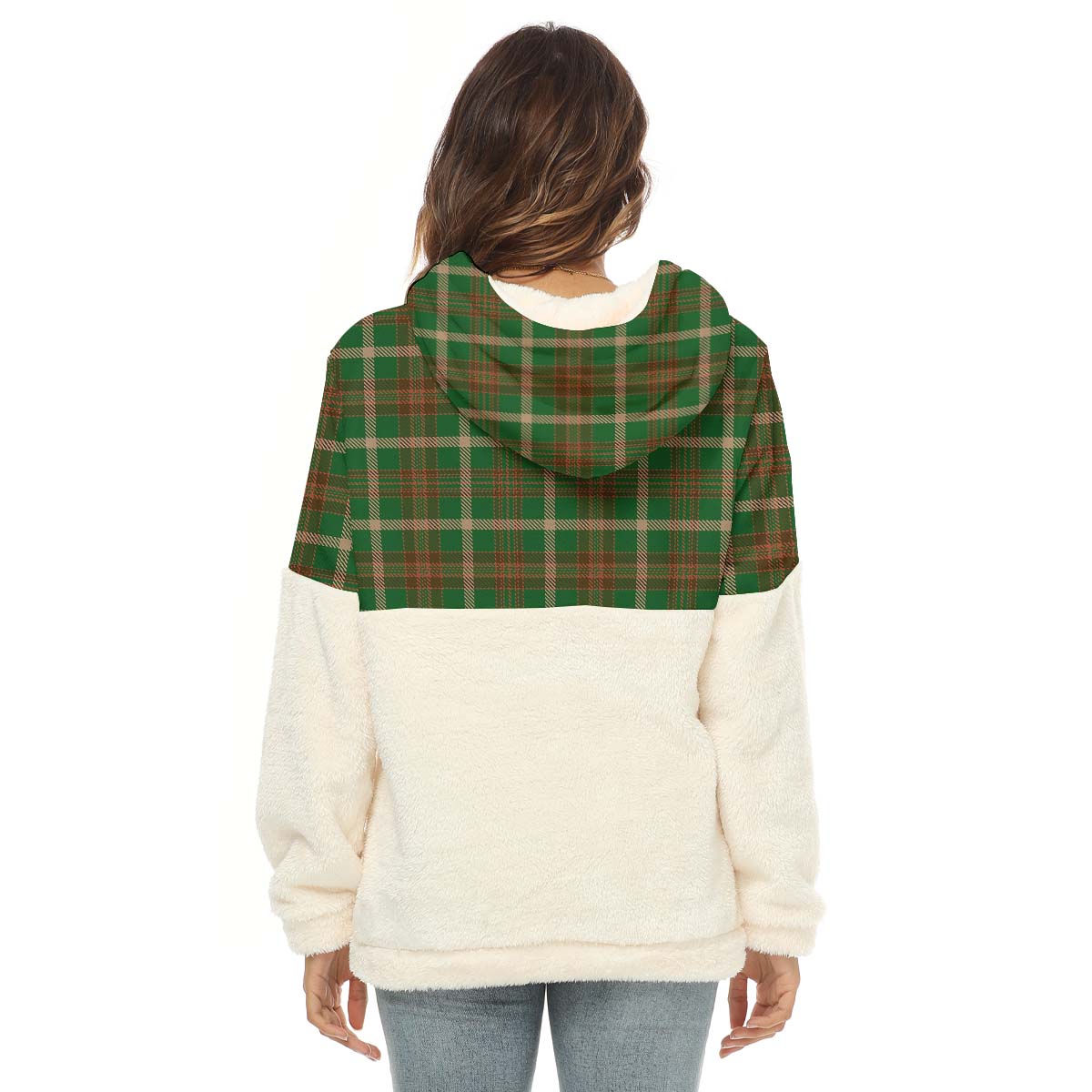 Copeland Tartan Half Style Women's Borg Fleece Hoodie with Half Zip - Tartan Vibes Clothing
