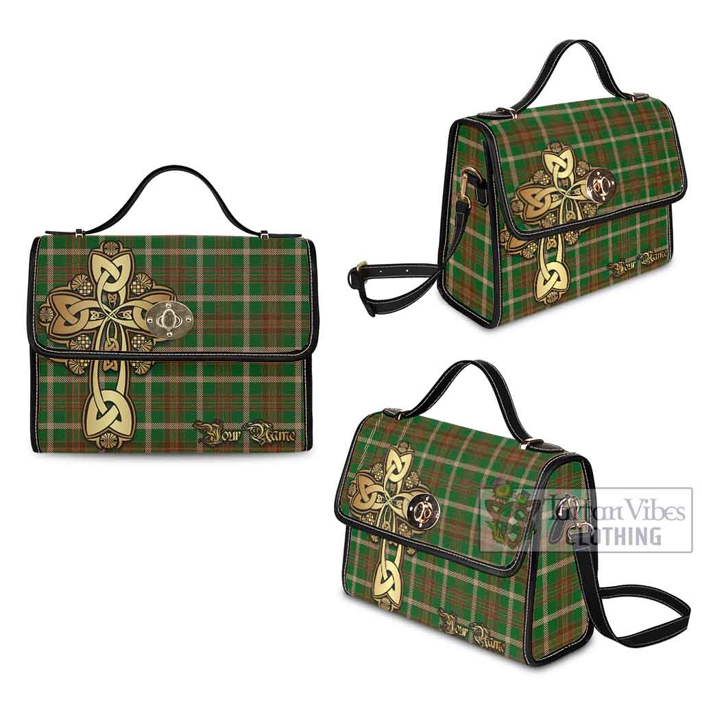 Tartan Vibes Clothing Copeland Tartan Waterproof Canvas Bag Golden Thistle Celtic Cross Style