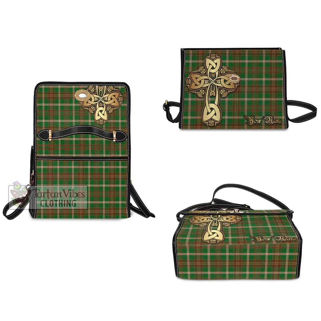 Tartan Vibes Clothing Copeland Tartan Waterproof Canvas Bag Golden Thistle Celtic Cross Style