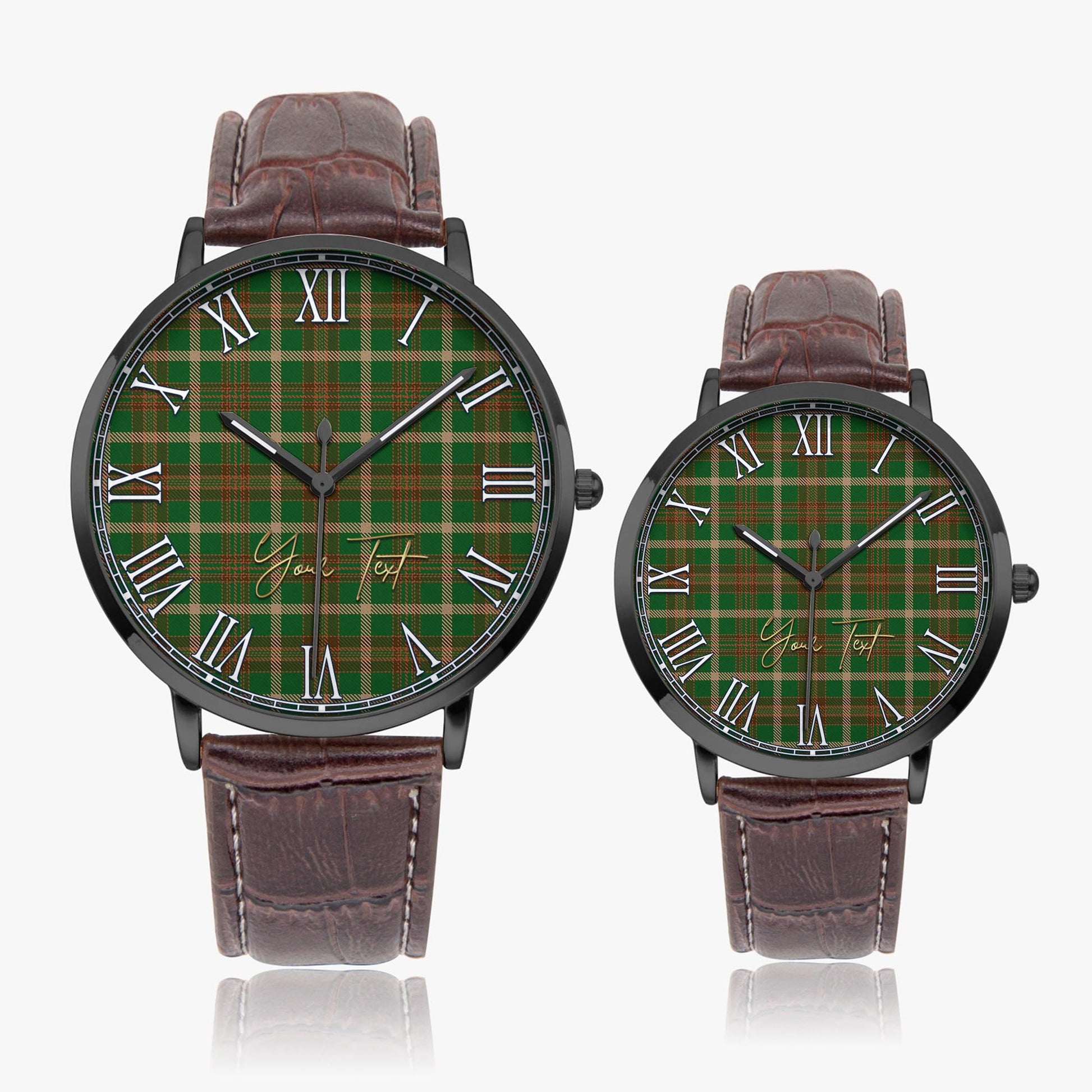 Copeland Tartan Personalized Your Text Leather Trap Quartz Watch - Tartan Vibes Clothing