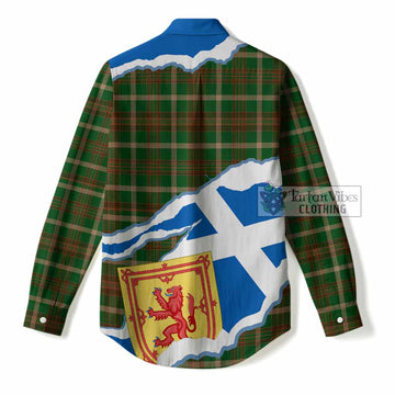 Copeland Scotland Football Tartan Women Casual Shirt We'll Be Coming