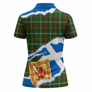 Copeland Scotland Football Tartan Women Polo Shirt We'll Be Coming