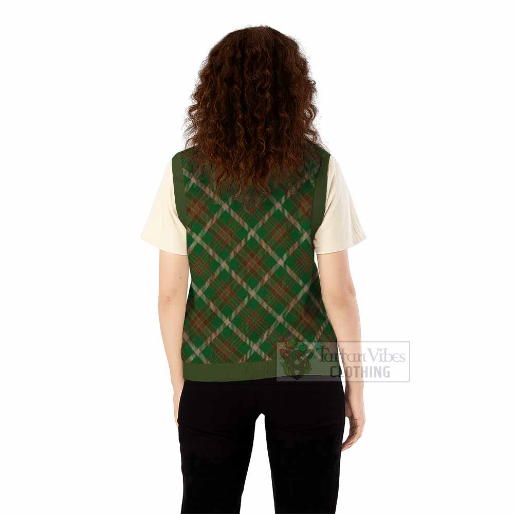 Copeland Tartan  Knitted V-Neck Vest Cross Style