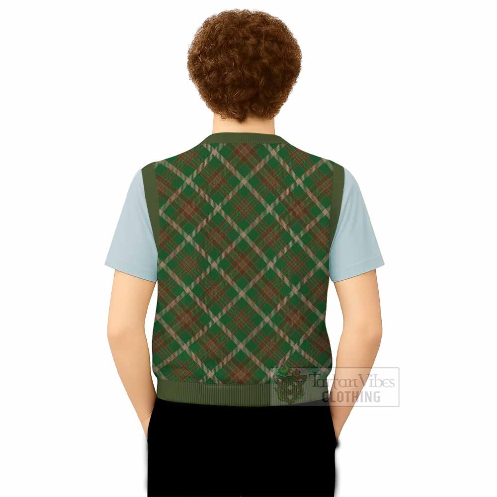 Copeland Tartan  Knitted V-Neck Vest Cross Style