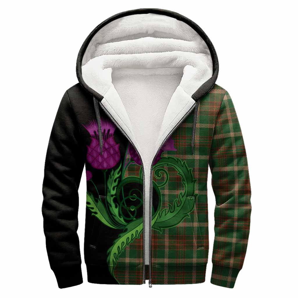 Copeland Tartan Sherpa Hoodie Traditional Scottish Thistle