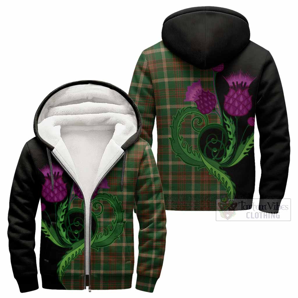 Copeland Tartan Sherpa Hoodie Traditional Scottish Thistle