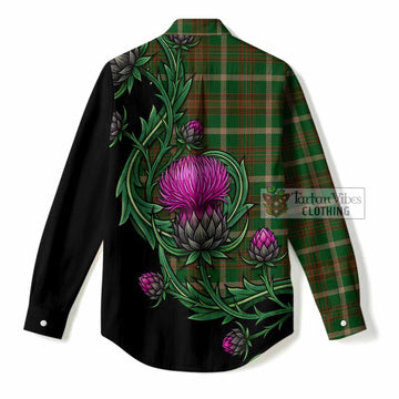 Copeland Tartan Women Casual Shirt Resilient Scottish Thistle