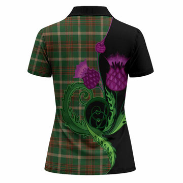 Copeland Tartan Women Polo Shirt Traditional Scottish Thistle