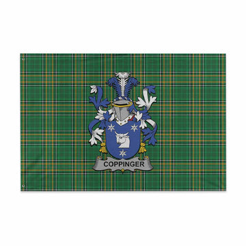 Coppinger Irish Clan Tartan House Flag with Coat of Arms