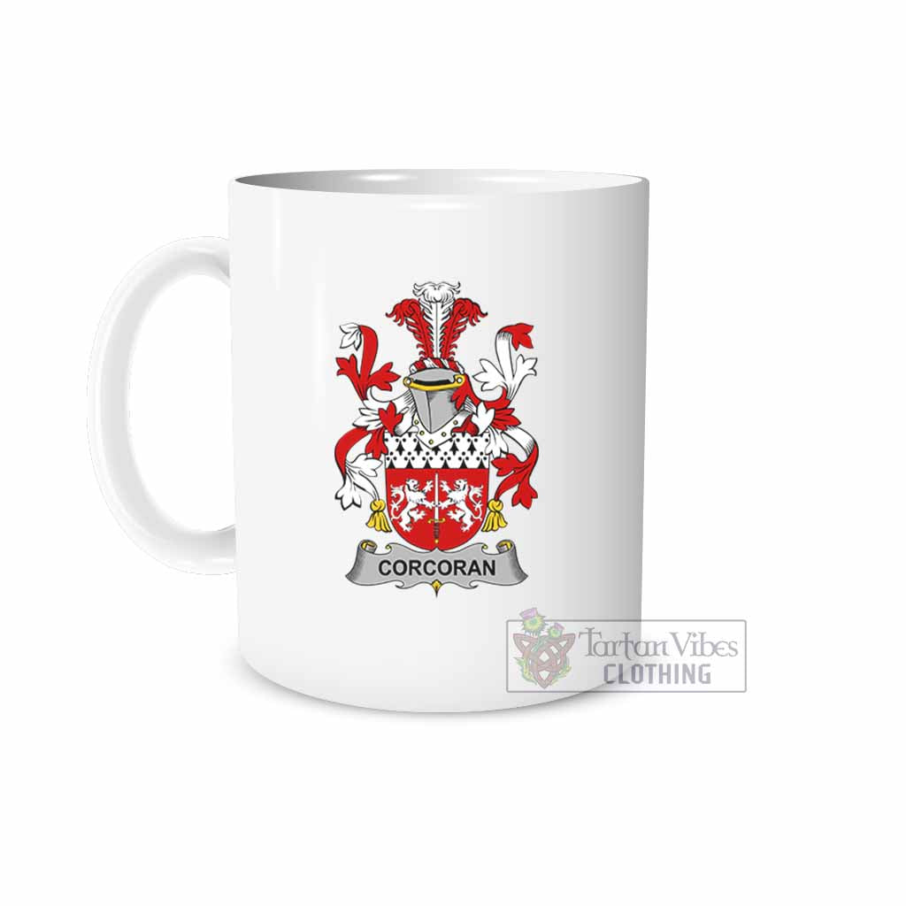 Tartan Vibes Clothing Corcoran Irish Clan Coat of Arms Ceramic Mug