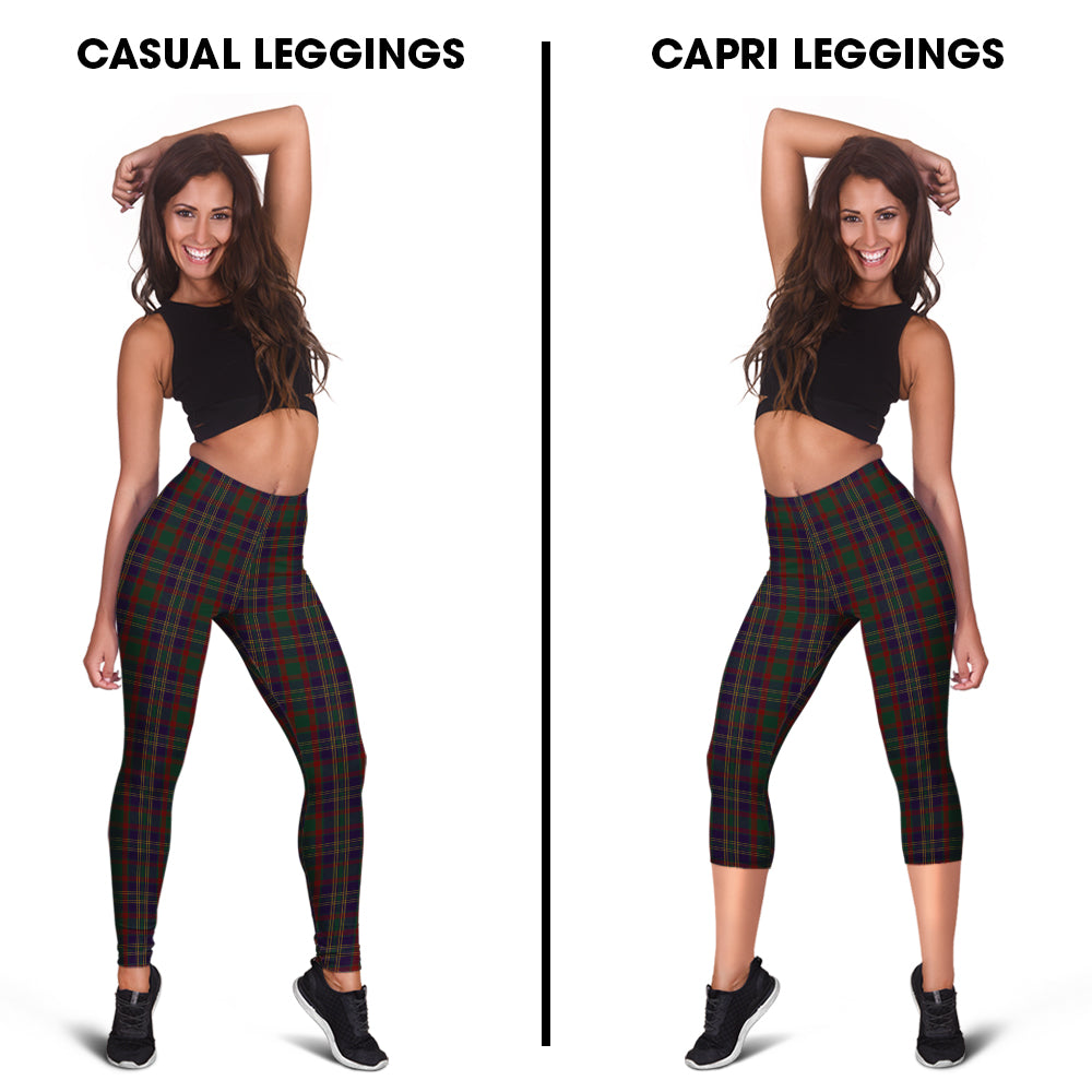 Cork County Ireland Tartan Womens Leggings Capri Leggings - Tartan Vibes Clothing