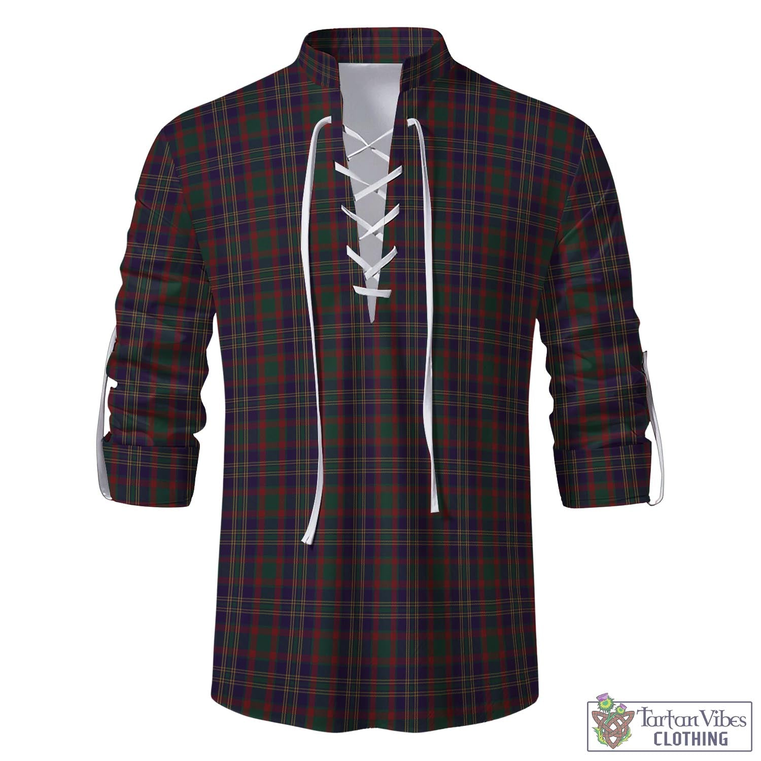 Tartan Vibes Clothing Cork County Ireland Tartan Men's Scottish Traditional Jacobite Ghillie Kilt Shirt