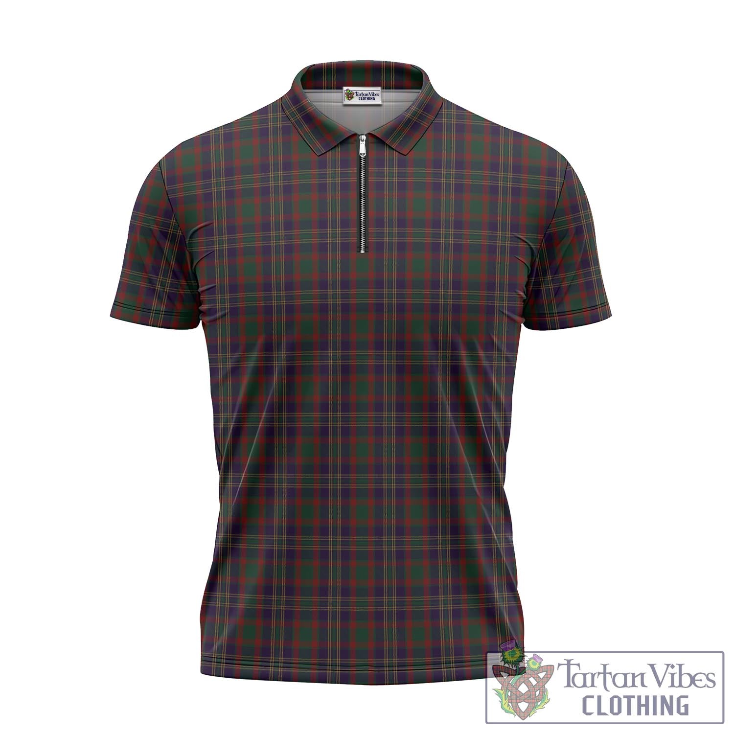 Tartan Vibes Clothing Cork County Ireland Tartan Zipper Polo Shirt
