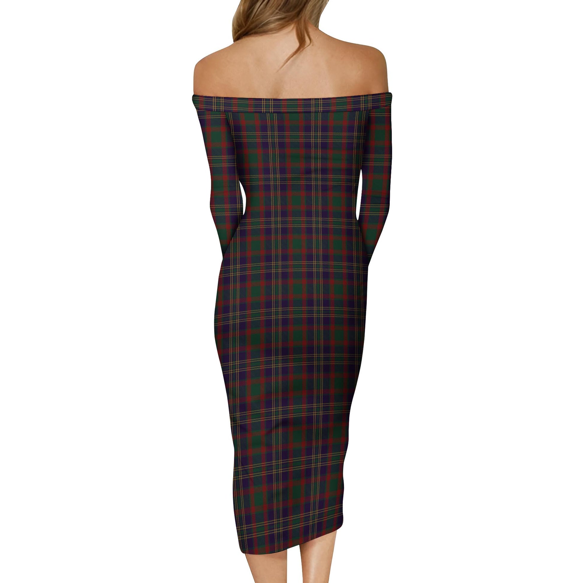 Cork County Ireland Tartan Off Shoulder Lady Dress - Tartanvibesclothing