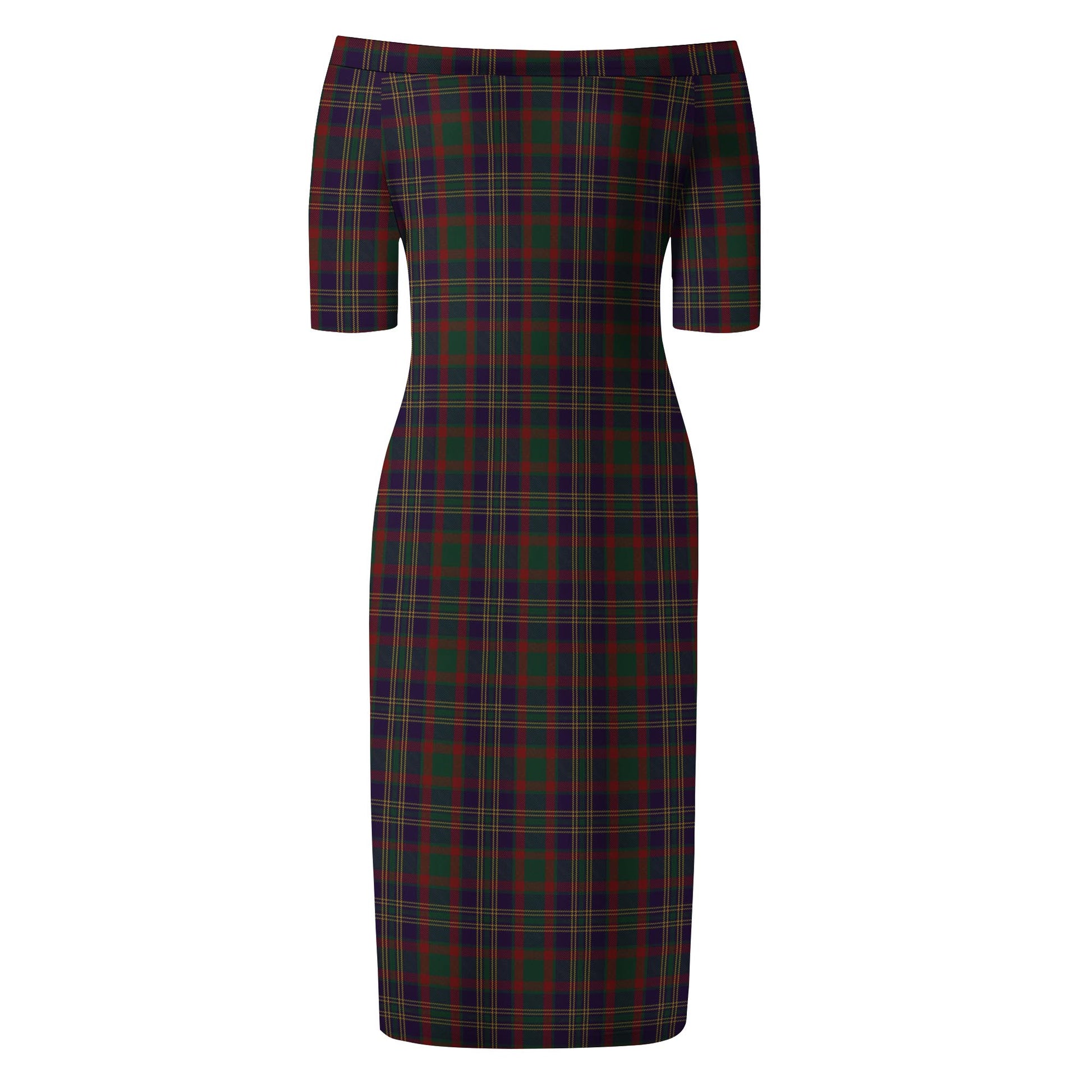 Cork County Ireland Tartan Off Shoulder Lady Dress - Tartanvibesclothing