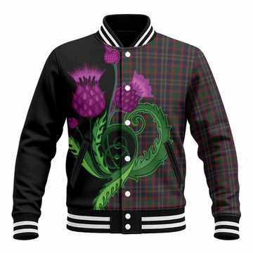 Cork County Ireland Tartan Baseball Jacket Traditional Scottish Thistle