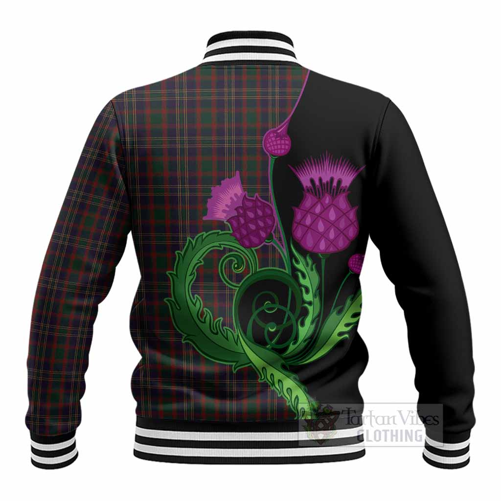 Cork County Ireland Tartan Baseball Jacket Traditional Scottish Thistle