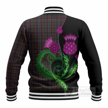 Cork County Ireland Tartan Baseball Jacket Traditional Scottish Thistle