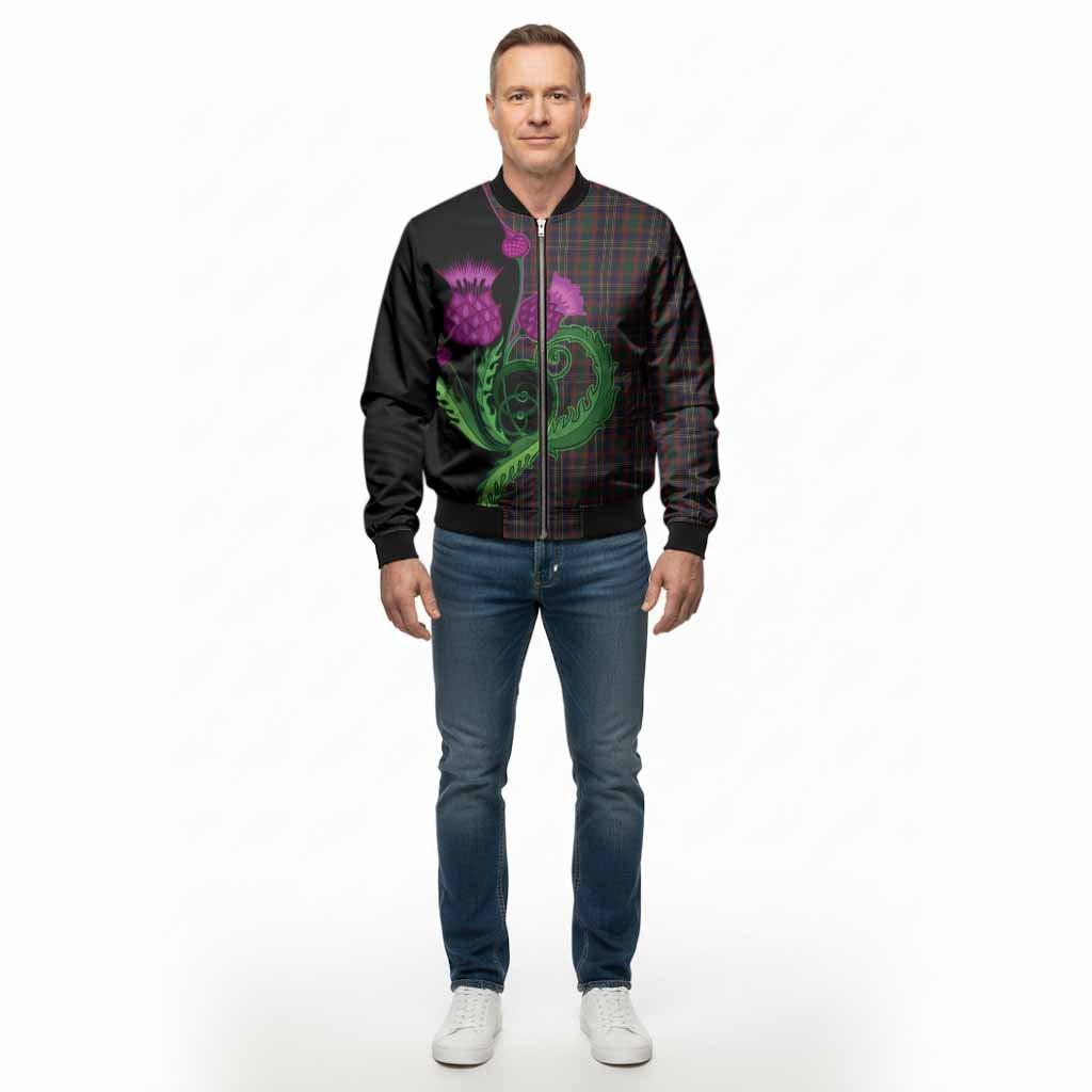 Cork County Ireland Tartan Bomber Jacket Traditional Scottish Thistle