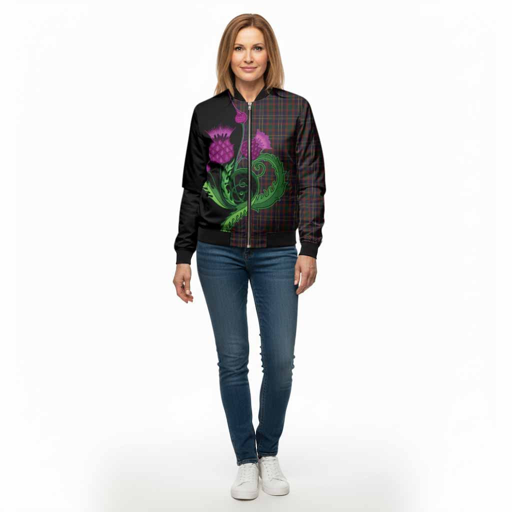 Cork County Ireland Tartan Bomber Jacket Traditional Scottish Thistle