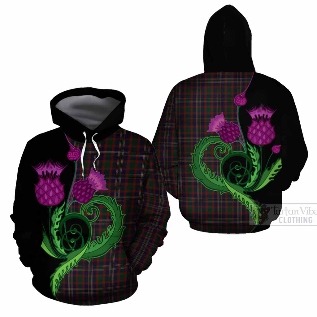 Cork County Ireland Tartan Cotton Hoodie Traditional Scottish Thistle
