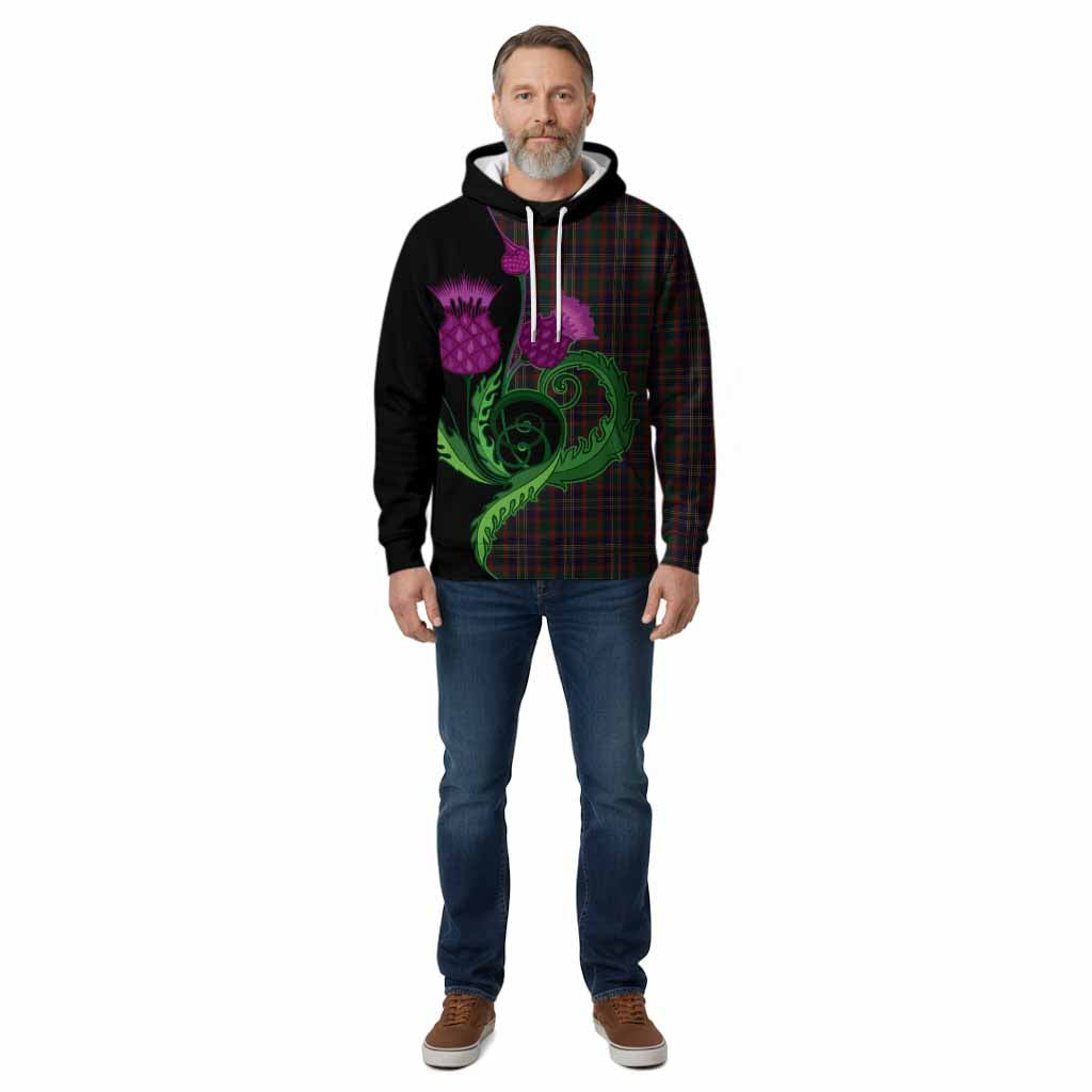 Cork County Ireland Tartan Cotton Hoodie Traditional Scottish Thistle