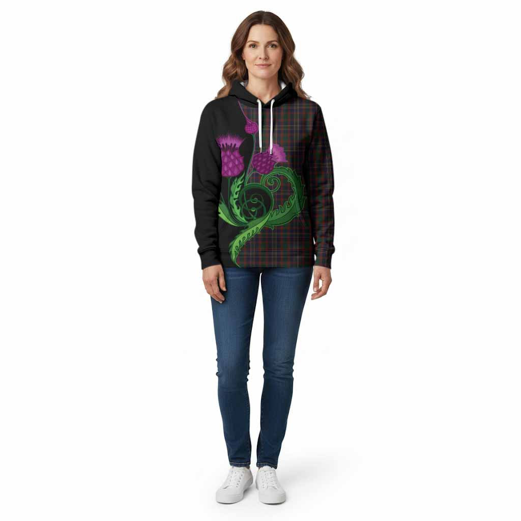 Cork County Ireland Tartan Cotton Hoodie Traditional Scottish Thistle