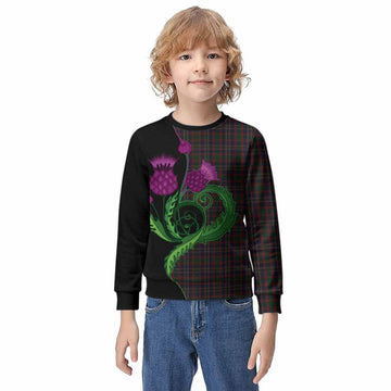 Cork County Ireland Tartan Kid Knitted Sweatshirt Traditional Scottish Thistle