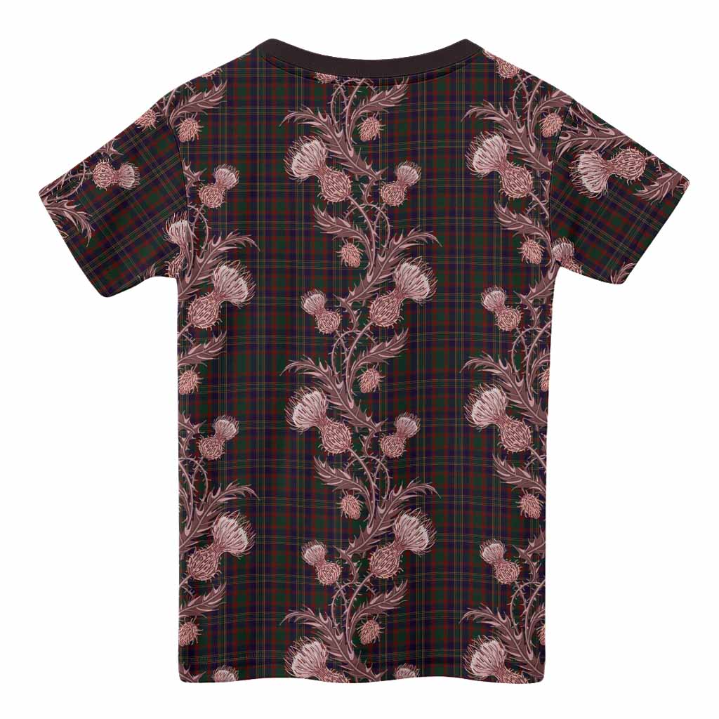 Cork County Ireland Tartan Kid T-shirt Seamless Scottish Thistle Flowers
