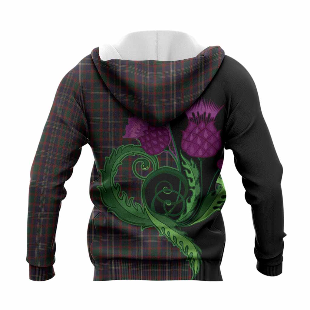 Cork County Ireland Tartan Knitted Hoodie Traditional Scottish Thistle