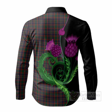 Cork County Ireland Tartan Long Sleeve Button Shirts Traditional Scottish Thistle