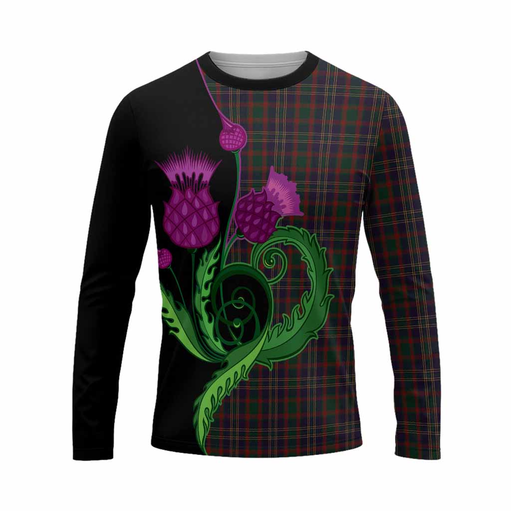 Cork County Ireland Tartan Long Sleeve T-Shirt Traditional Scottish Thistle