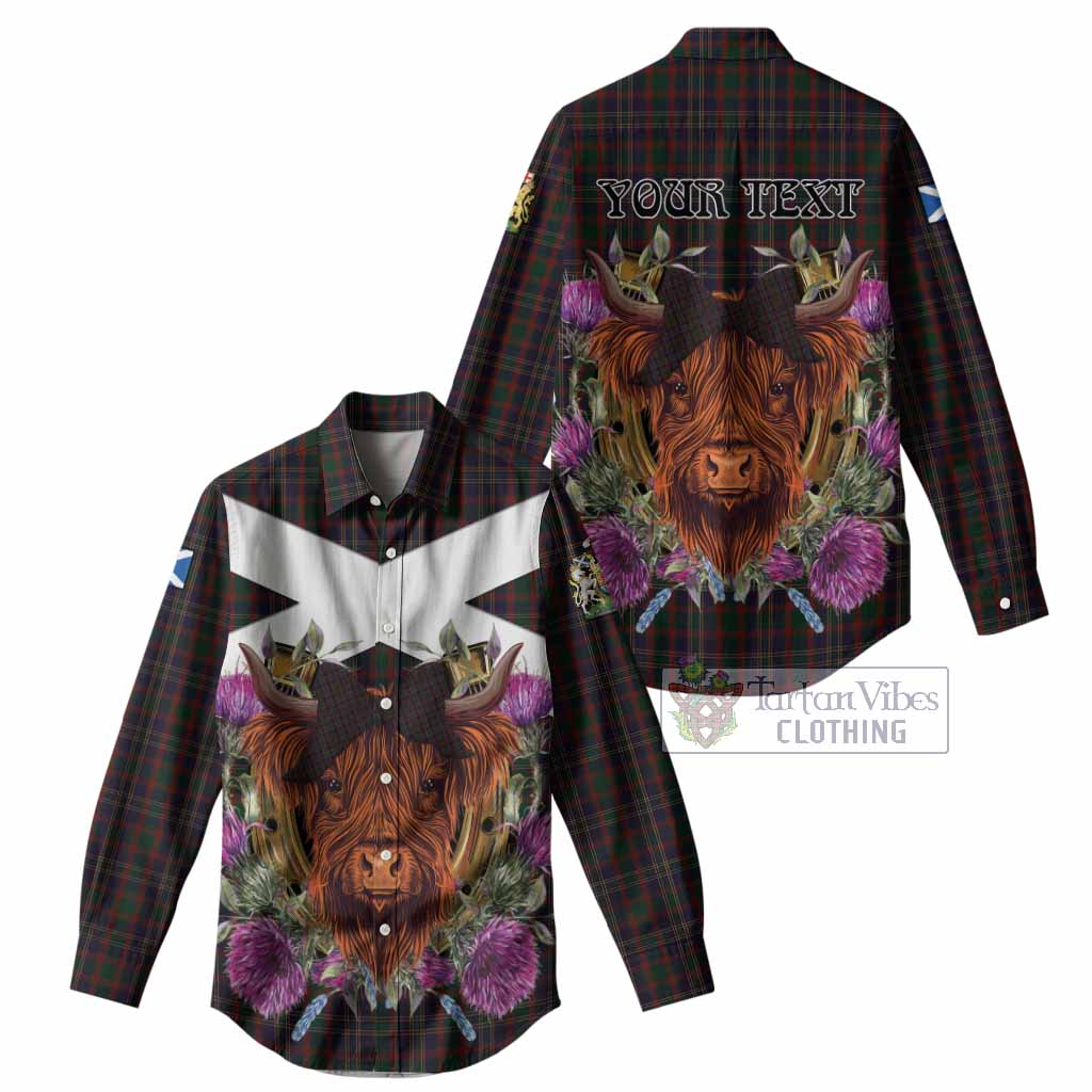 Cork Tartan Women Casual Shirt Scottish Thistle Heilan Coo