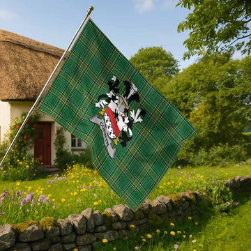 Cornyn Irish Clan Tartan House Flag with Coat of Arms