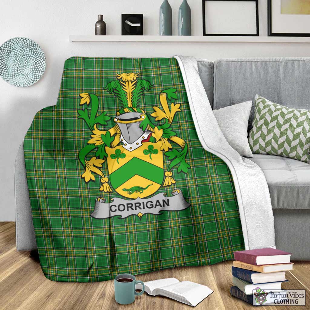 Corrigan Irish Clan Tartan Blanket with Coat of Arms - Tartan Vibes Clothing
