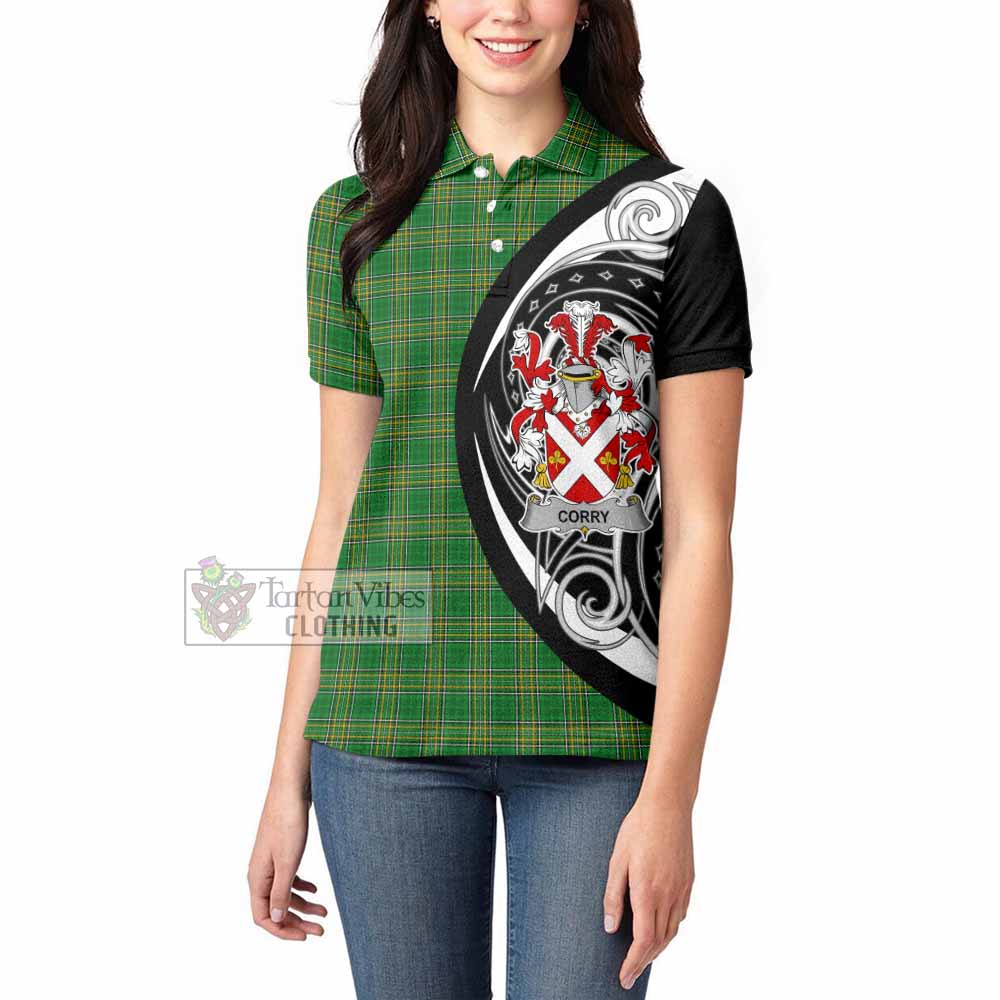 Corry Irish Clan Women's Polo Shirt Celtic Circle Style - Tartan Vibes Clothing
