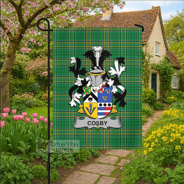 Cosby Irish Clan Tartan Garden Flag with Coat of Arms