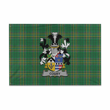 Cosby Irish Clan Tartan House Flag with Coat of Arms